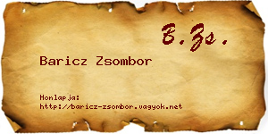 Baricz Zsombor névjegykártya